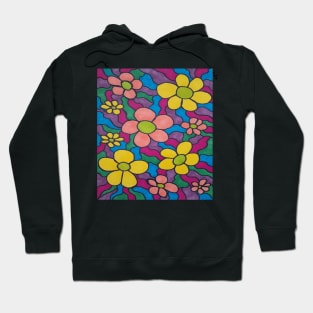 Funky Colorful Daisy Retro Art Hoodie